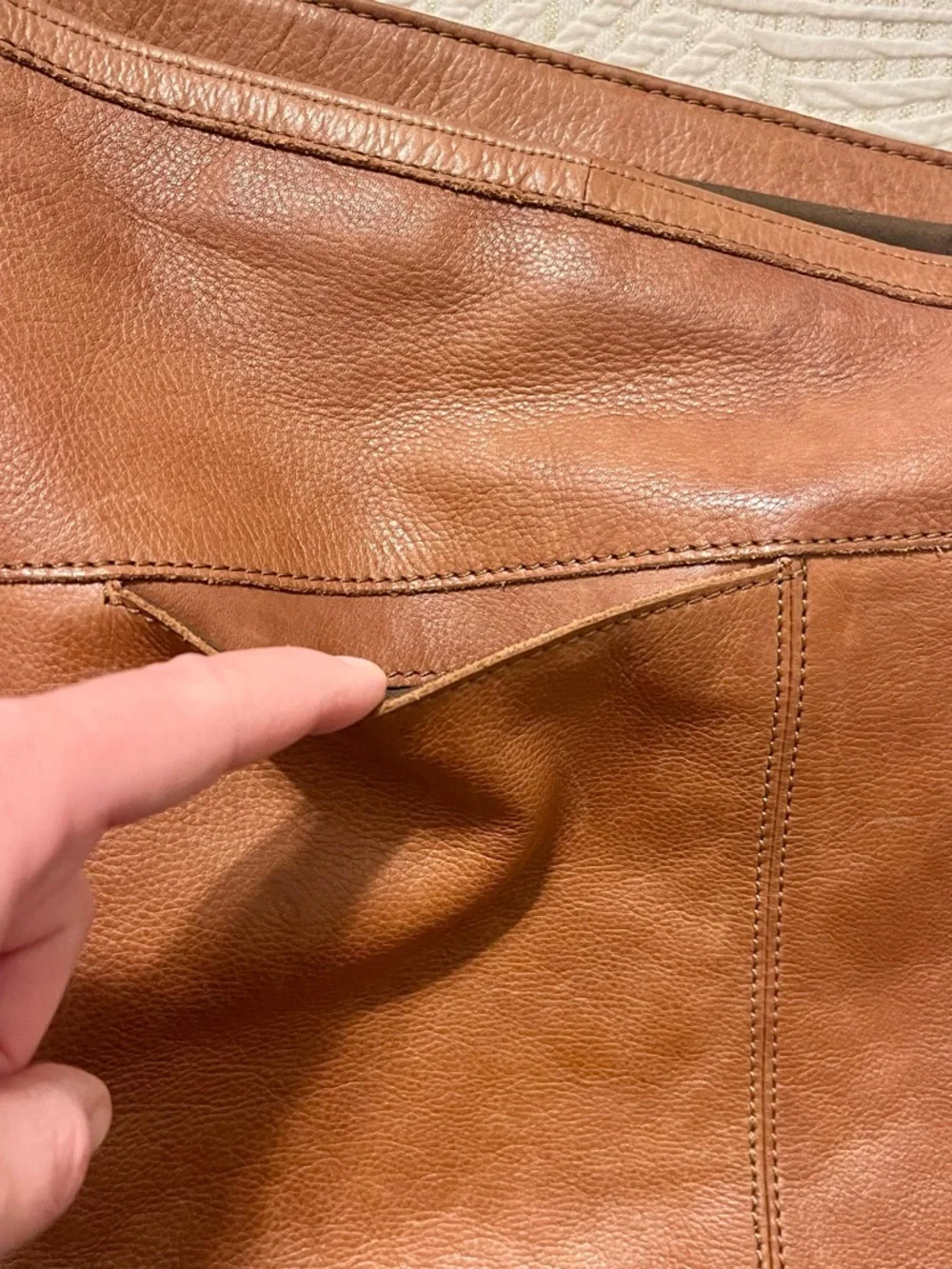 Ashwood Leather Asymmetrical Hobo Shoulder Bag in Whiskey Brown